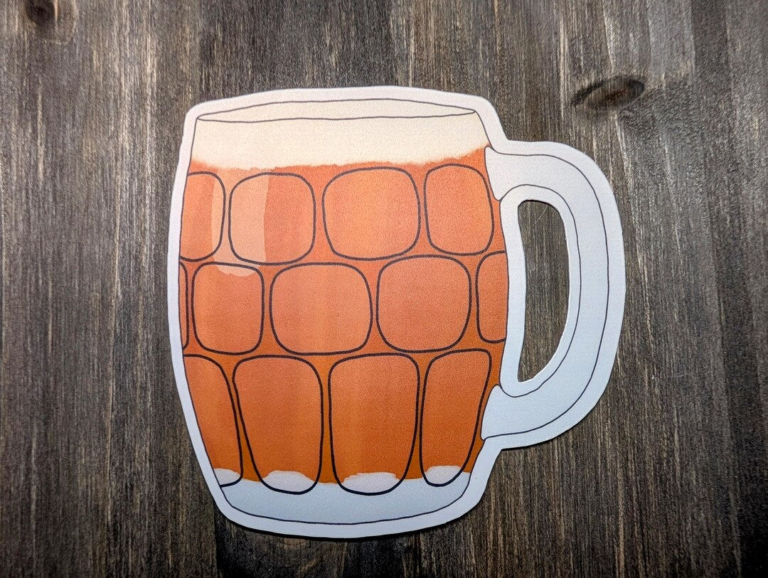 Beer Stein Sticker, Dimpled Beer Glass Art, Craft Beer Mug Design Gift ...