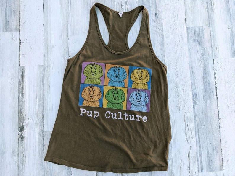 Pup Culture Dog Lover Pop Art Women's Racerback Tank