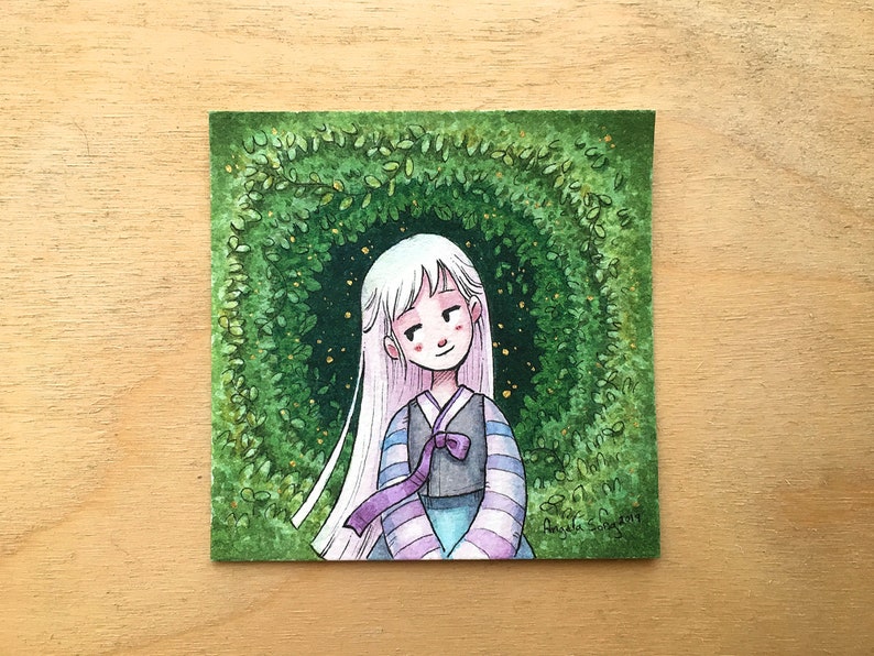  Mini Hanbok  Painting Series 1 di 4 Little Forest Etsy
