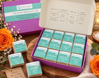 Naturseifen Reise durch's Jahr in der Geschenkbox - vegan, plastikfrei und ohne Palmöl