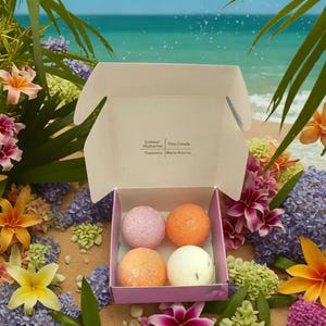 Badekugeln Sommerfrische - Badebomben in der Geschenkbox, vegan, ohne Palmöl und plastikfrei