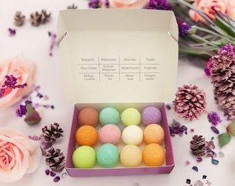 Badekugeln "Reise durchs Jahr" - Badebomben in der Geschenkbox, vegan, palmölfrei und plastikfrei
