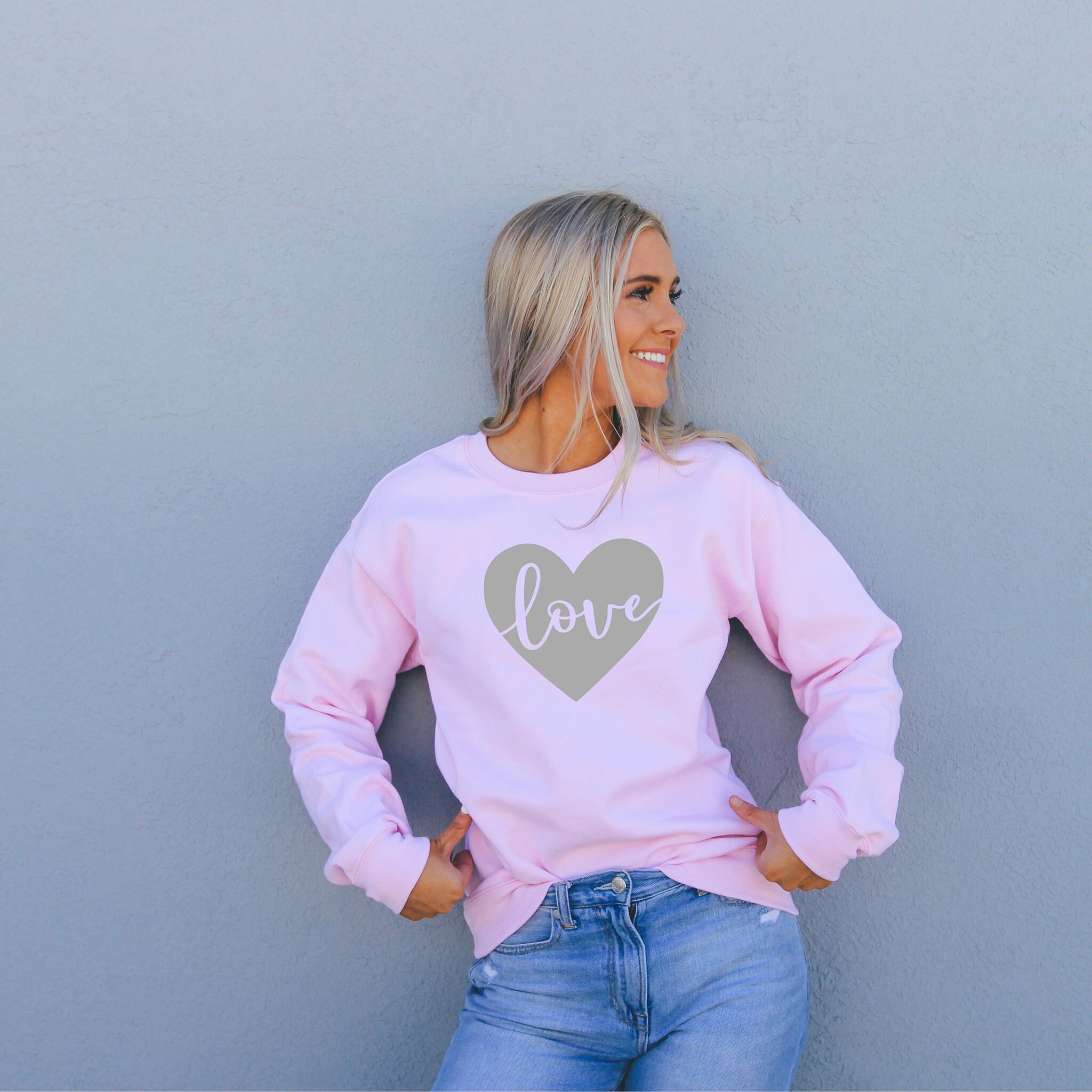 Pink Hearts Sweater - Etsy