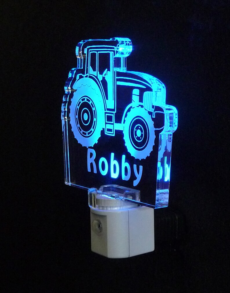 Kids Tractor Night Light Personalized Lamp Nursery Baby Etsy