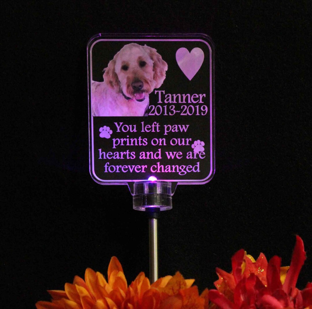 Sympathy Gift Personalized Pet Memorial Plaque Outdoor Animal Solar