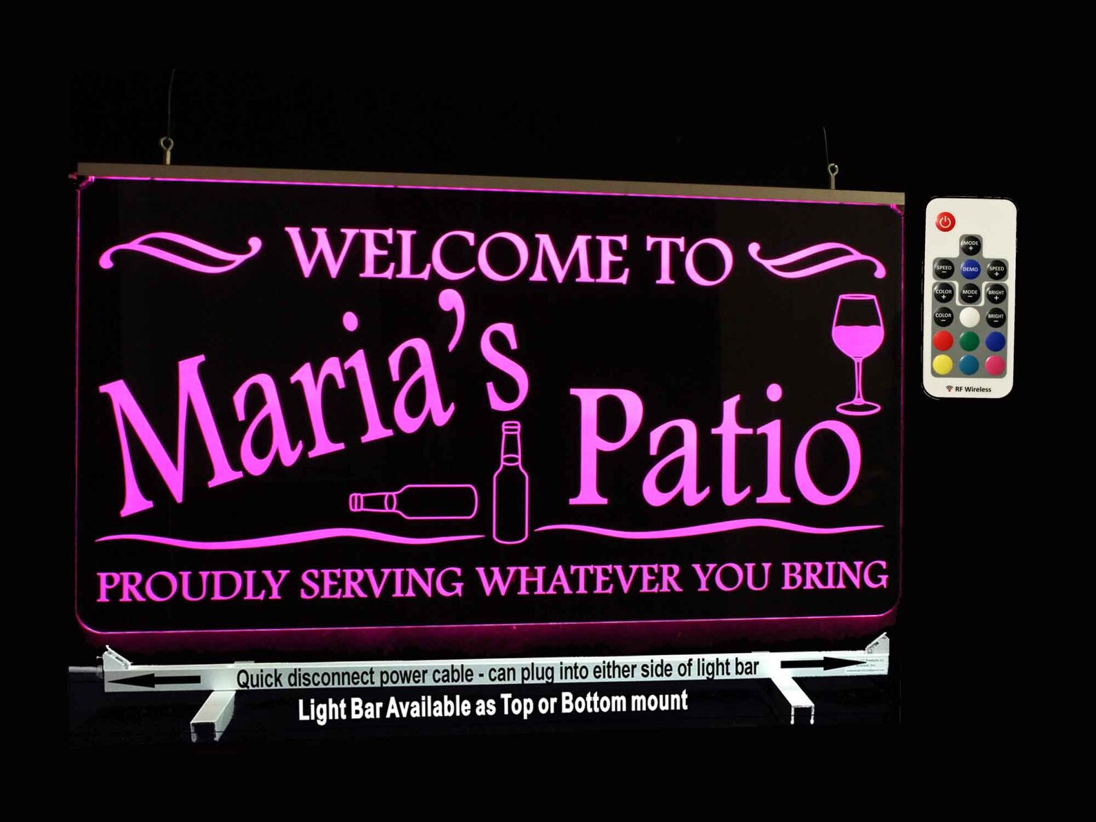 Personalized Lighted Bar Sign Patio Sign Man cave LED sign Etsy