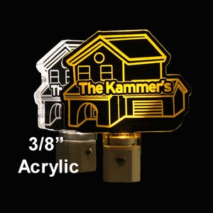 Personalized House LED Night Light - LED Lamp, Cabin, Houswarming gift