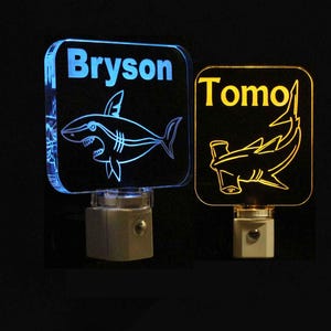 Shark Night Light, Kids Personalized gift,  hammerhead shark, LED, Childrens Lamp, boys gift, girls gift