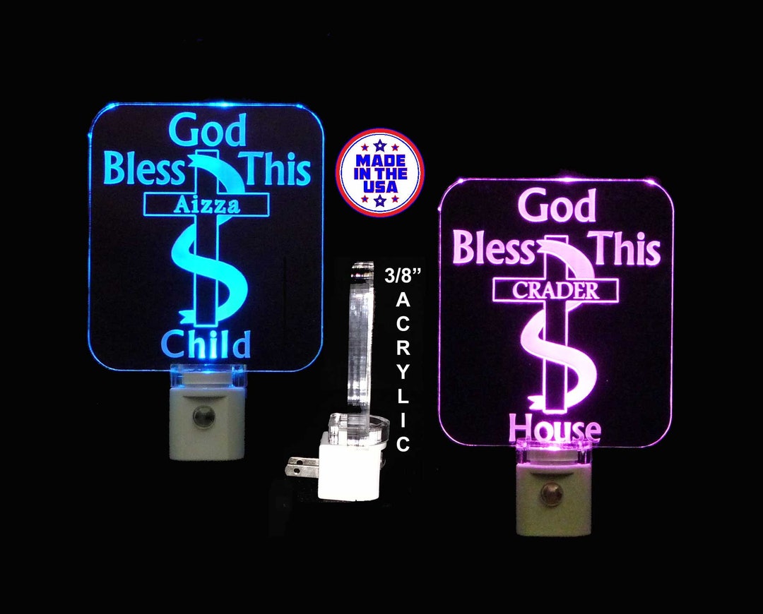 Personalized God Bless This House LED Christian Night Light - Religious ...
