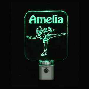 Personalized Ice Skater Night Light - LED - Sport night light, Ice SkatingSkating, gift for her