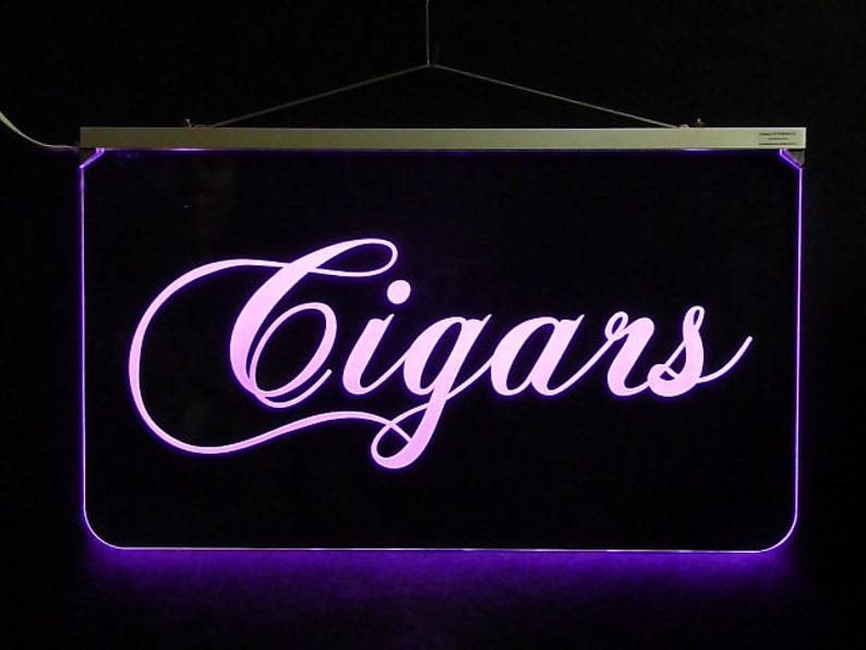 Cigar Sign, LED Neon Sign, Man Cave Sign, Cigar Bar Sign, Gift for Dad ...