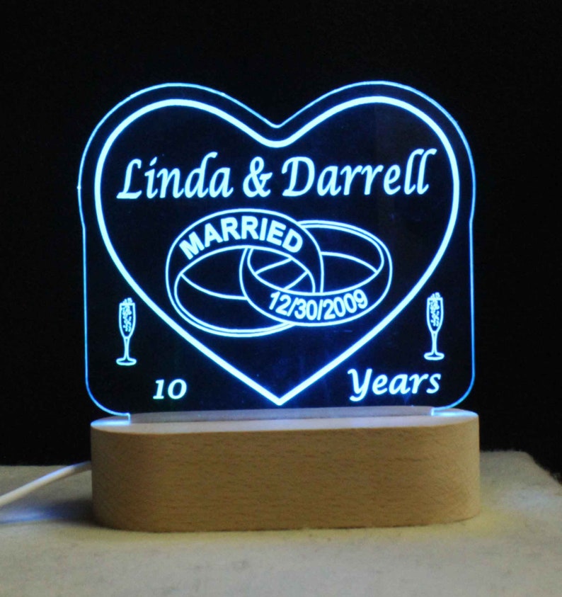 USB110V240V Multicolor light Personalized Wedding Anniversary Table Top Night Light
