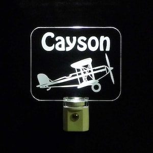 Personalized kids Airplane Night Light, Kids Lamp, 8 designs to choose from
