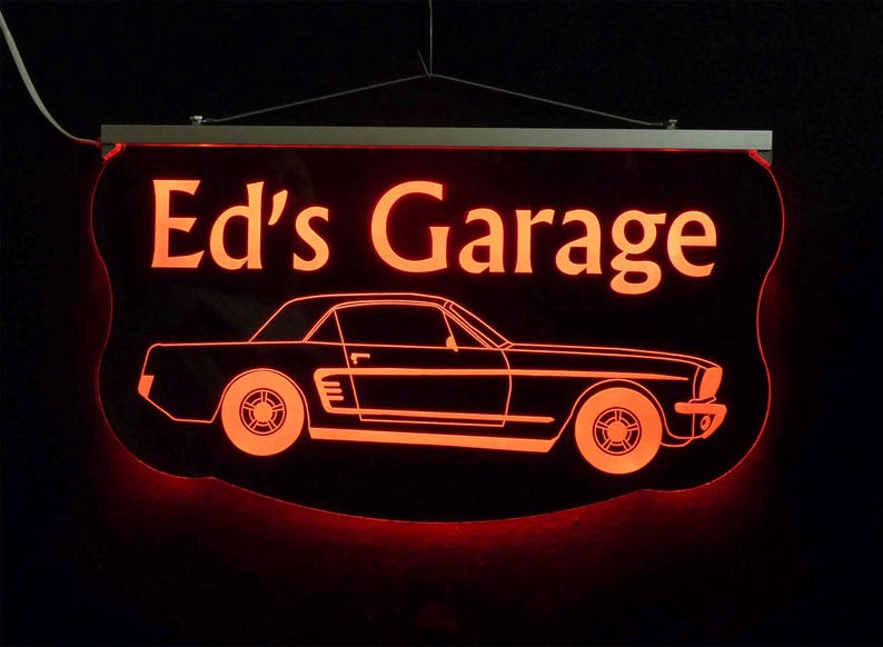 Personalized Antique Sports Car Sign LED Man Cave Sign Etsy