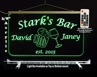 Personalized man gift, Custom Sign, Personalized Lighted Bar Sign, Man Cave Sign, Garage Sign  LED Neon sign, Wedding Gift for couples