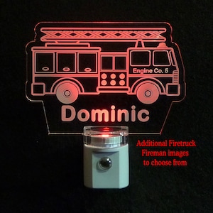 First Responder Firefighter gift, Firetruck Personalized night light, Fireman Sympathy gift, Gift for Kids, gift for him, Gift for dad