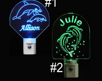 Dolphin, Dolphin Personalized Night Light, LED, Nursery decor, baby gifts