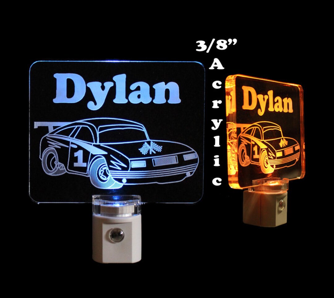 Race Car Night Light Personalized Kids Lamp Handmade Etsy