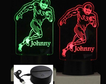 Custom Football Night Light - Gift for Boys, Gift for Dad, gift for him