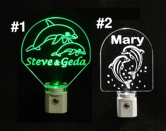 Dolphin Personalized Night Lights, LED, Nursery decor, baby gifts, Kids Gift