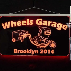 Personalized Welder Sign,  LED Sign, Bar Sign, 3/8&quot; acrylic, Color changing, Lighted Sign, Iron Worker gift, Welding sign, Man cave decorf