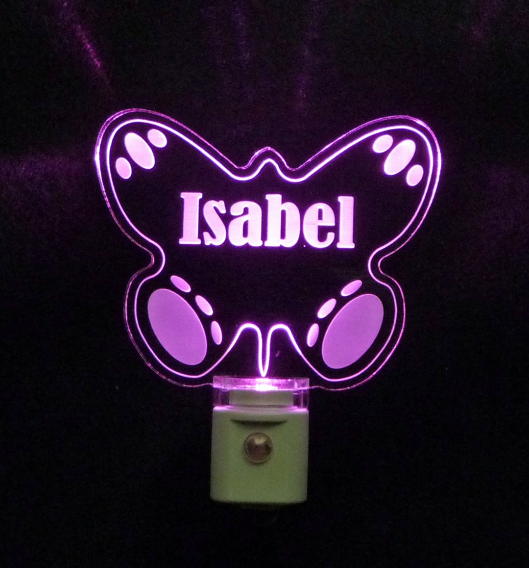 Butterfly Night Light, Personalized Kids Lamp, Handmade Personalized