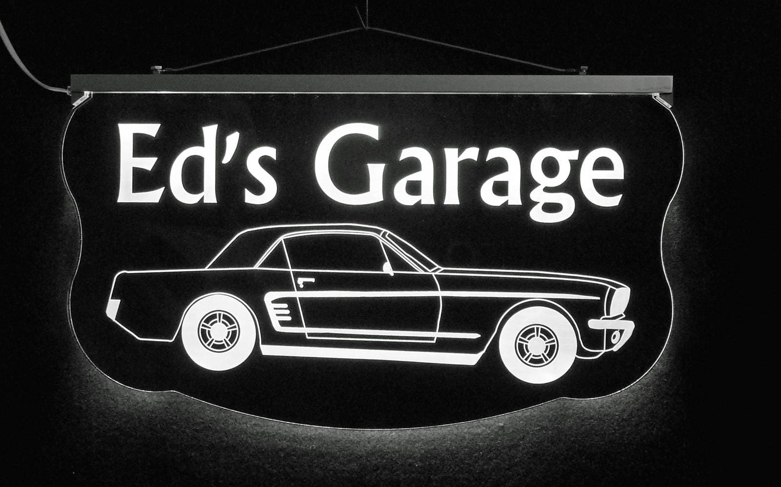 Personalized Antique Sports Car Sign LED Man Cave Sign Etsy