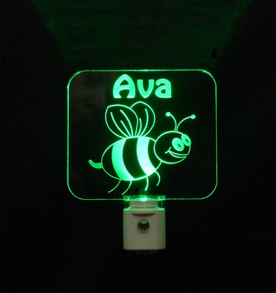 Personalized Bumblebee LED Night Light Kids Lamp Handmade