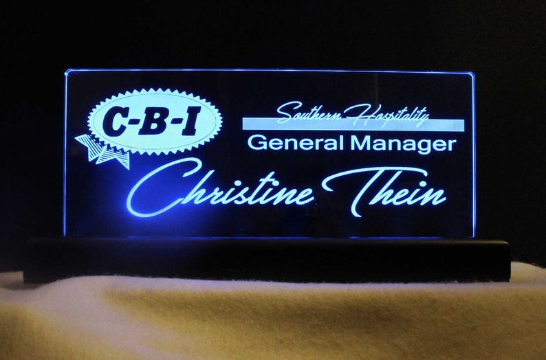 Desk Signs Personalized Name Plates Usb 110v 240v Lighted Etsy