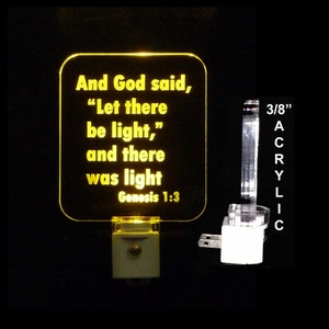 Genesis 1:3 Let There Be Light LED Night Light, Religious, Christian