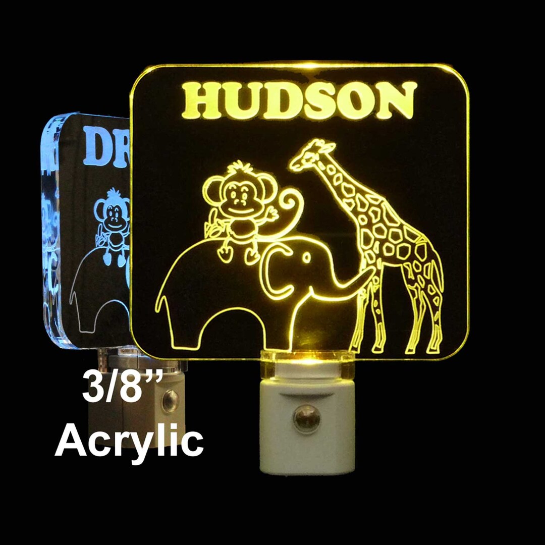 Personalized Night Light, Zoo Animal Light, Elephant Night Light, Kids