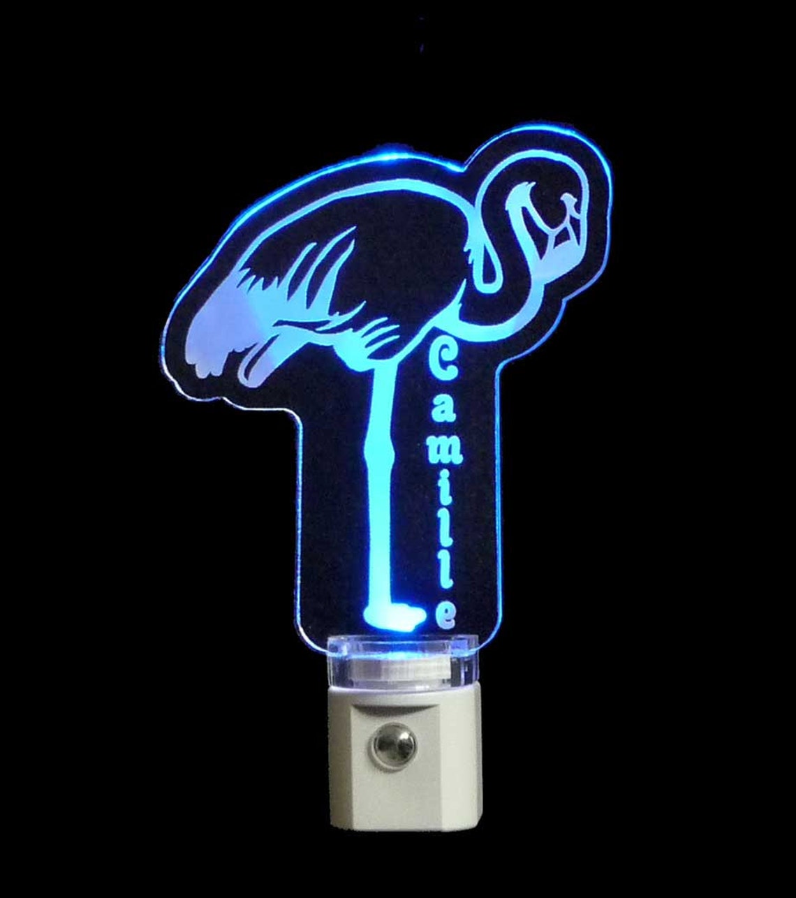 Personalized Pink Flamingo Night Light LED Nursery Baby | Etsy