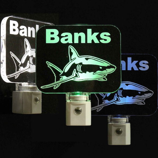 Personalized Shark Night Light, Unique Light, Animal, LED Lamp