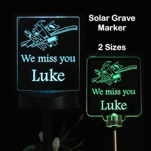 Personalized Tool Set Solar Grave Marker - Sympathy Gift for Dad, Husband, Grandpa
