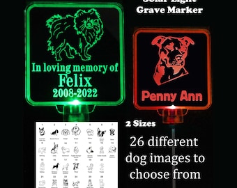 Personalized Pet Memorial Solar Light: Dog Grave Marker, Sympathy Gift