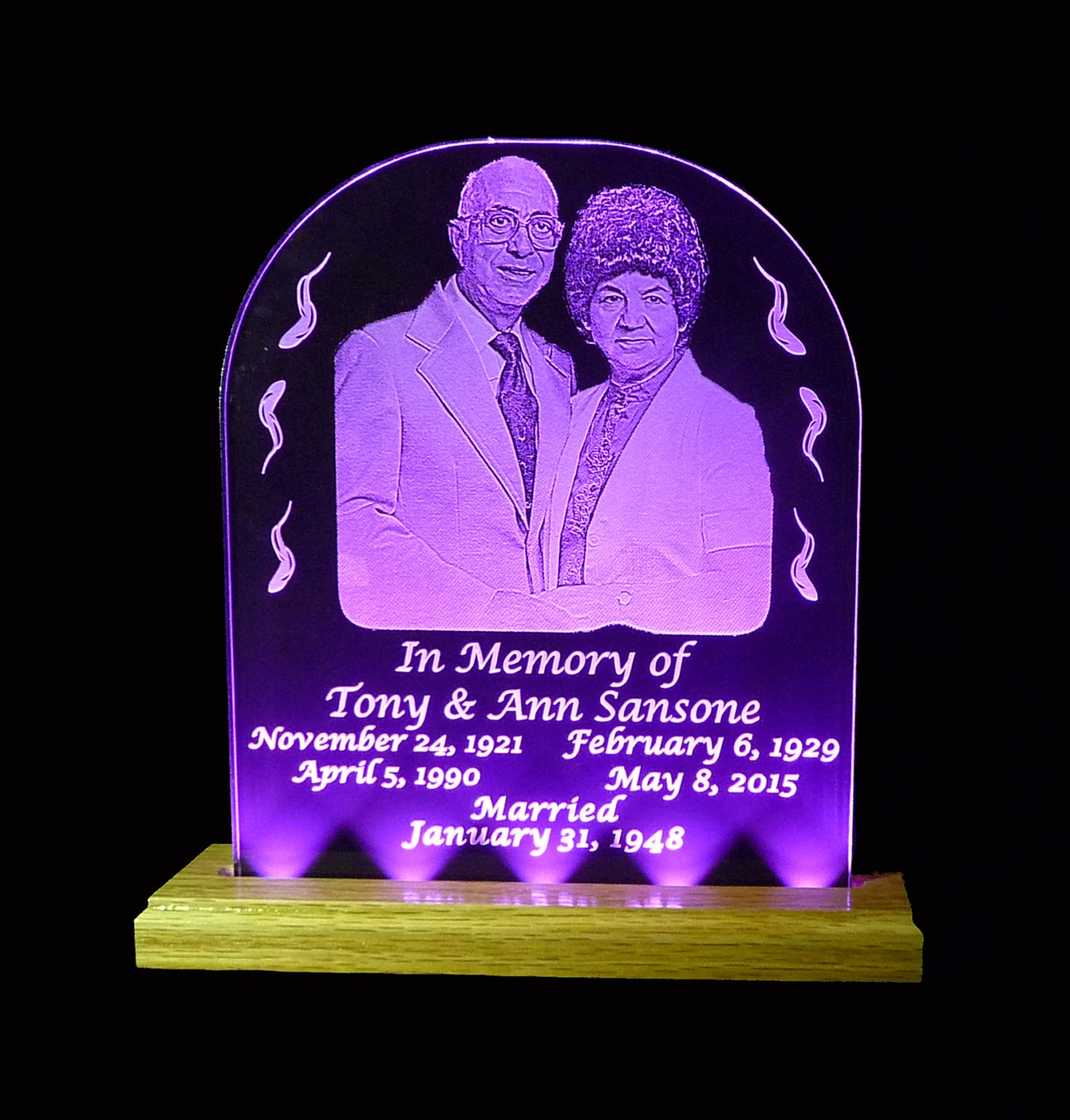 Photo on Acrylic Laser engraved Memorial keepsake photo Etsy