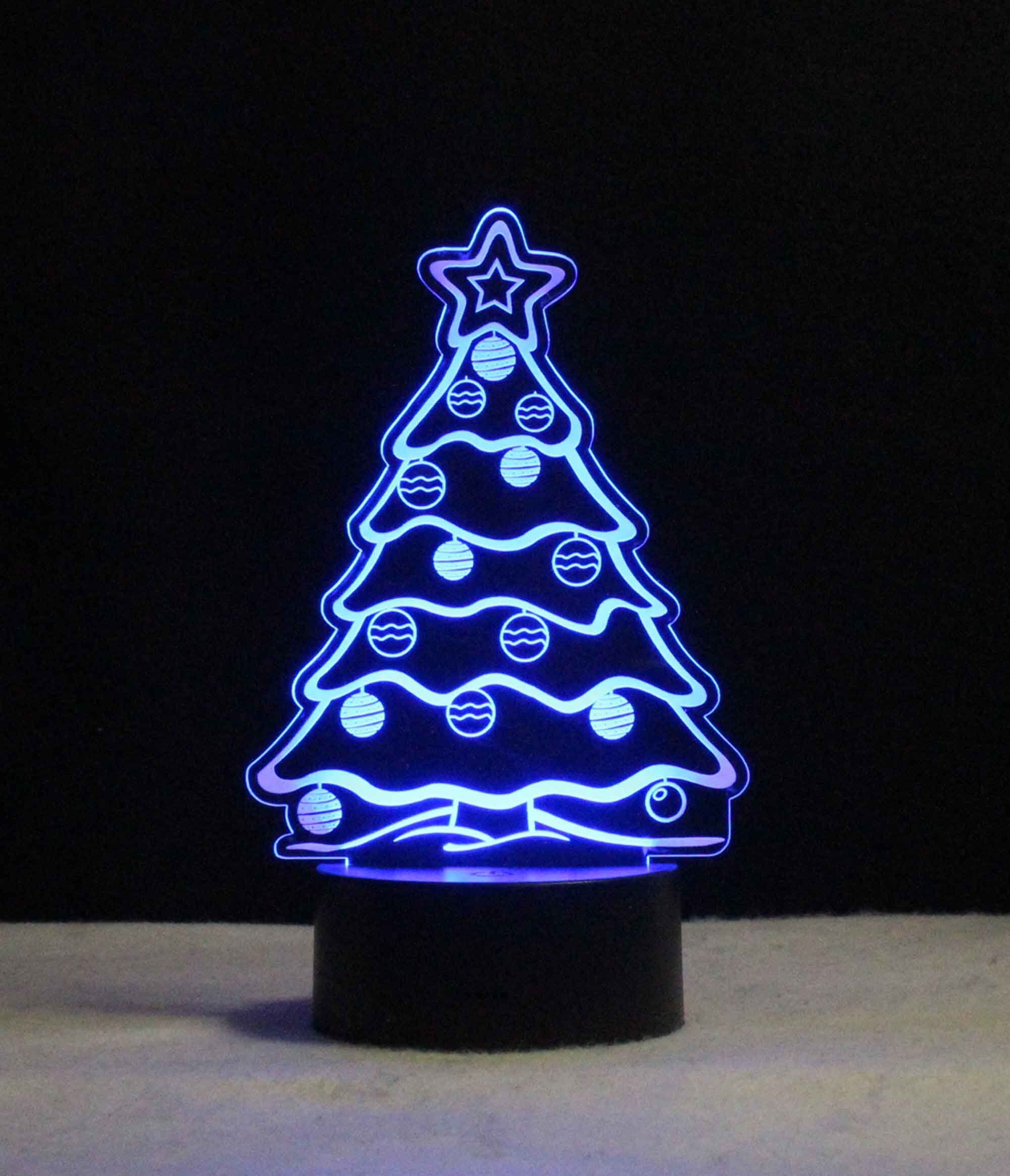 Base De Lámpara LED 3D Con Control Remoto - 16 Colores, USB, Navidad