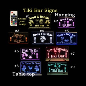 Personalized Tiki Bar Sign, Man Cave Sign, Patio Sign, LED sign, Neon Sign, Gift for Dad, Gift for Mom, gift for grandparents