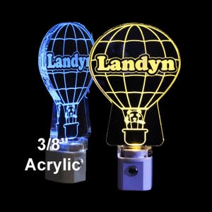 Hot Air Balloon Personalized Night Light, LED, Kids Lamp