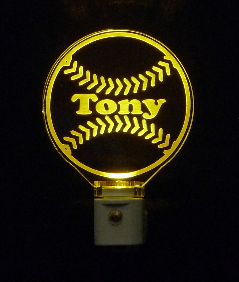 Kids Personalized Baseball Night Light LED Sport night lightlight, Gift for him image 7