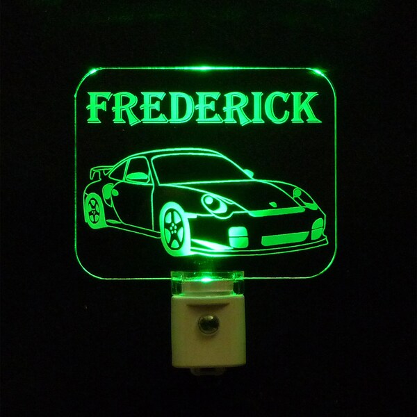 Race Car Personalized LED Night Light, Racecar Lamp, Gift for dad, gift for son, Custom night light