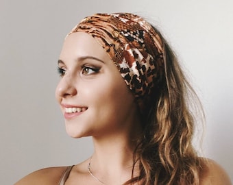 Wide Animal print Headband,  Colorfull Dreadband Boho Yoga Headband Loc Tube Girls Mens Dread Sock Dreadlock Hair Wrap Namaste Hairwrap