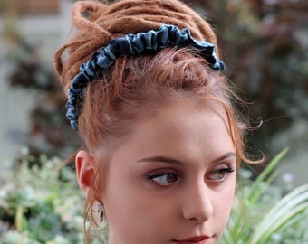 BLUE Plaid Scrunchies Dread Ties Dreadlock Accessories Hair Tie Bun Wrap Ponytail Wrap Tie Long Hair Wrap Tie Up Extra Large Dread Scrunchie