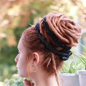 Extra Langes Geflecht loc tie Bendable Dread Tie Up Dreads Wired Dread Tie Lange Dread Wraps Schwarz loc tieges Haarkrawatte Wired Stirnband Dreadband