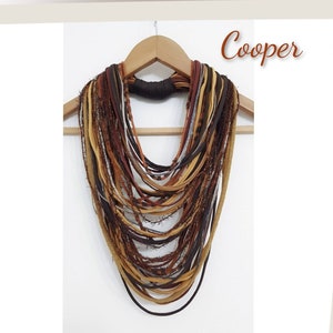 Cooper Brown Rost Autumn Sjaal Halsband Statement Woodland Infinity Sjaal Boho Hippie Tribal Halsband Eklektiska Smycken KUL ATT BÄRA