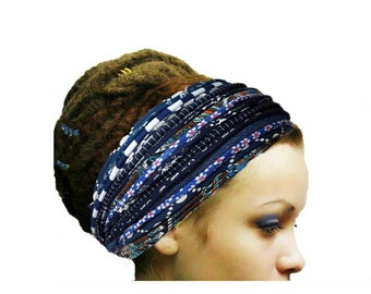 Denim Stirnband Multistrand Kopftuch Sommer Stirnband Jeans Blau Stirnband Boho Gypsy Hippie Kopfbedeckung Hot Trend Schweißband Buntes Haarband