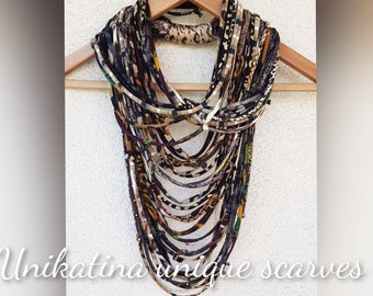 Brown shades necklace Statement Woodland Infinity Scarf Necklace Boho Hippie Tribal Necklace Festival outfit