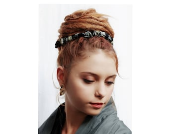 Dread Krawatte Dreadlock Accessoire Haargummi Dutt Wrap Pferdeschwanz wickeln Dicker Dreads Scrunchy für Dreads Extra Large Dread Scrunchie schwarz grau grün