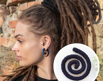 Effen zwarte LOC stropdas buigbare dread haarelastiekje Dreadlock accessoires bedrade loks haarelastiekje lange dreadlocks zwarte stropdas zwarte loc sieraden Loc wrap