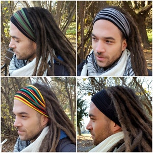 Bandeau dreadlocks pour homme Bandeau pour cheveux dreadlocks Tube multibrin Bandeau pour hommes Accessoires dreadlocks Bandeau large pour tête Dread Wrap Burning Man image 1